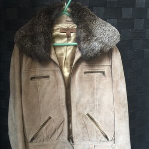 Arden .B ( real leather, real rabbit fur)  jacket